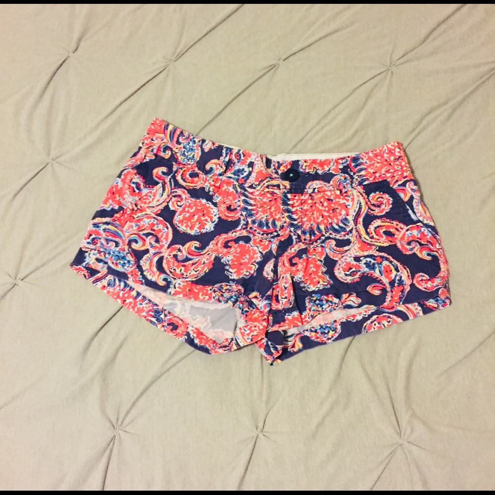 Lilly Pulitzer pink and blue pattern shorts